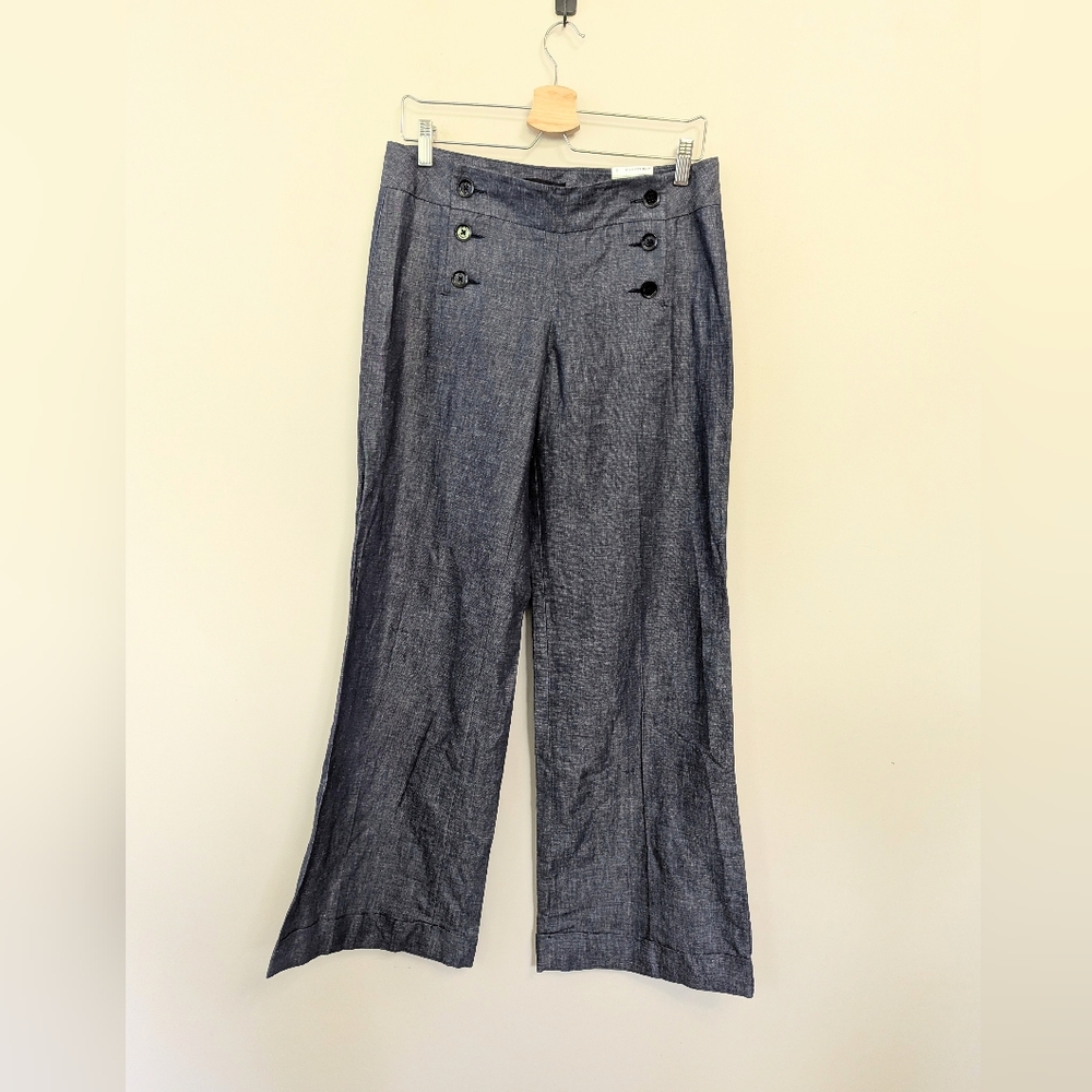 Express Design Studio Denim Sailor Trouser Pant Size 8 Preppy‎